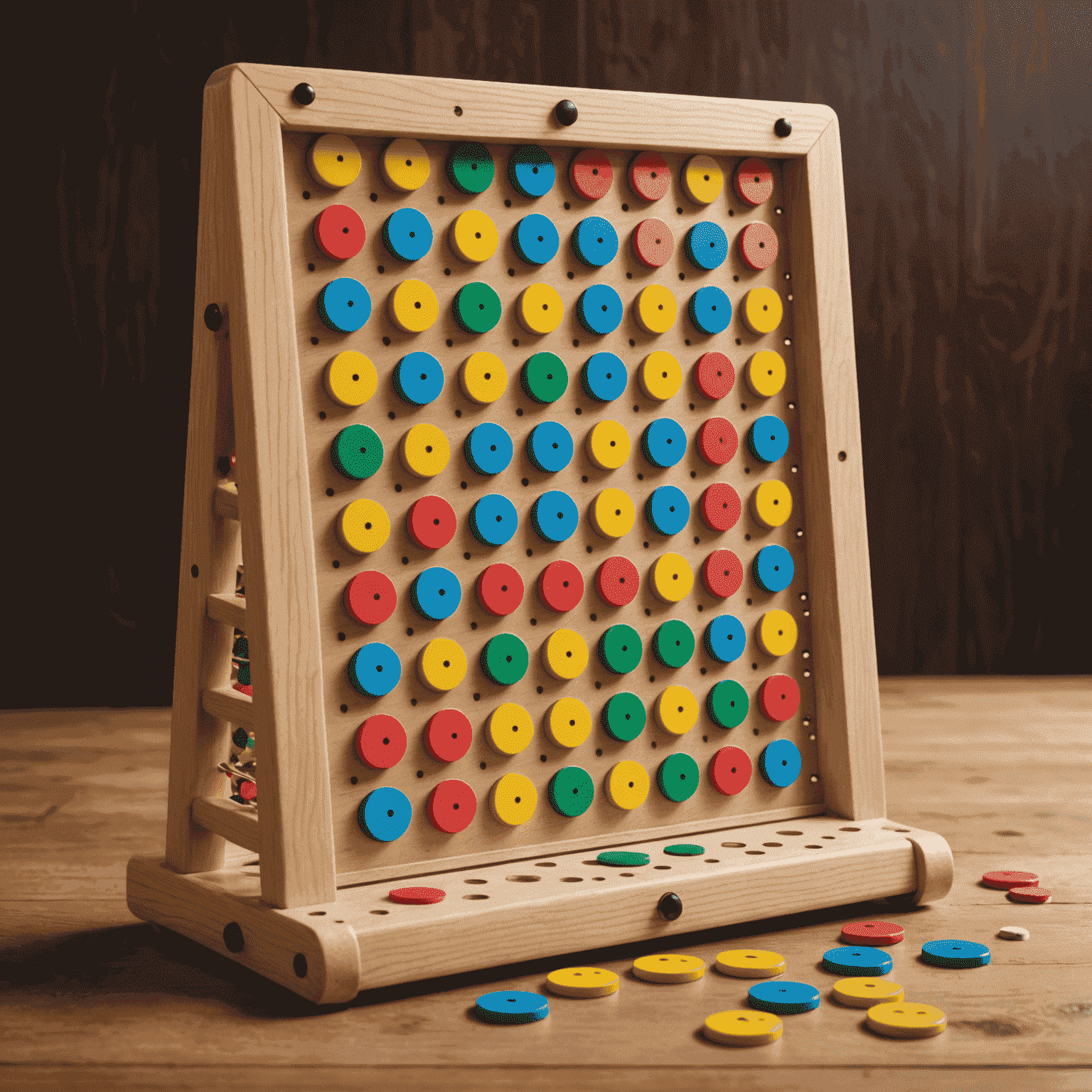 Immagine di un tabellone Plinko con una fiche che cade tra i pioli