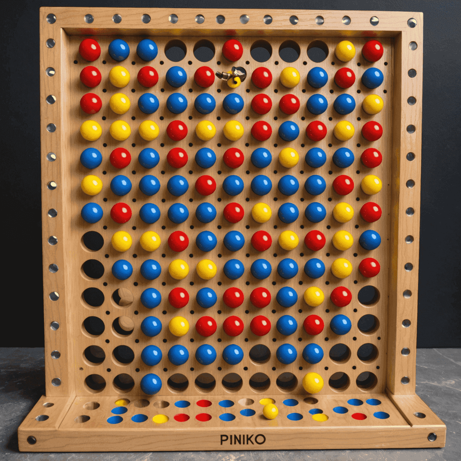 Tavola da gioco Plinko fisica con palline e pioli