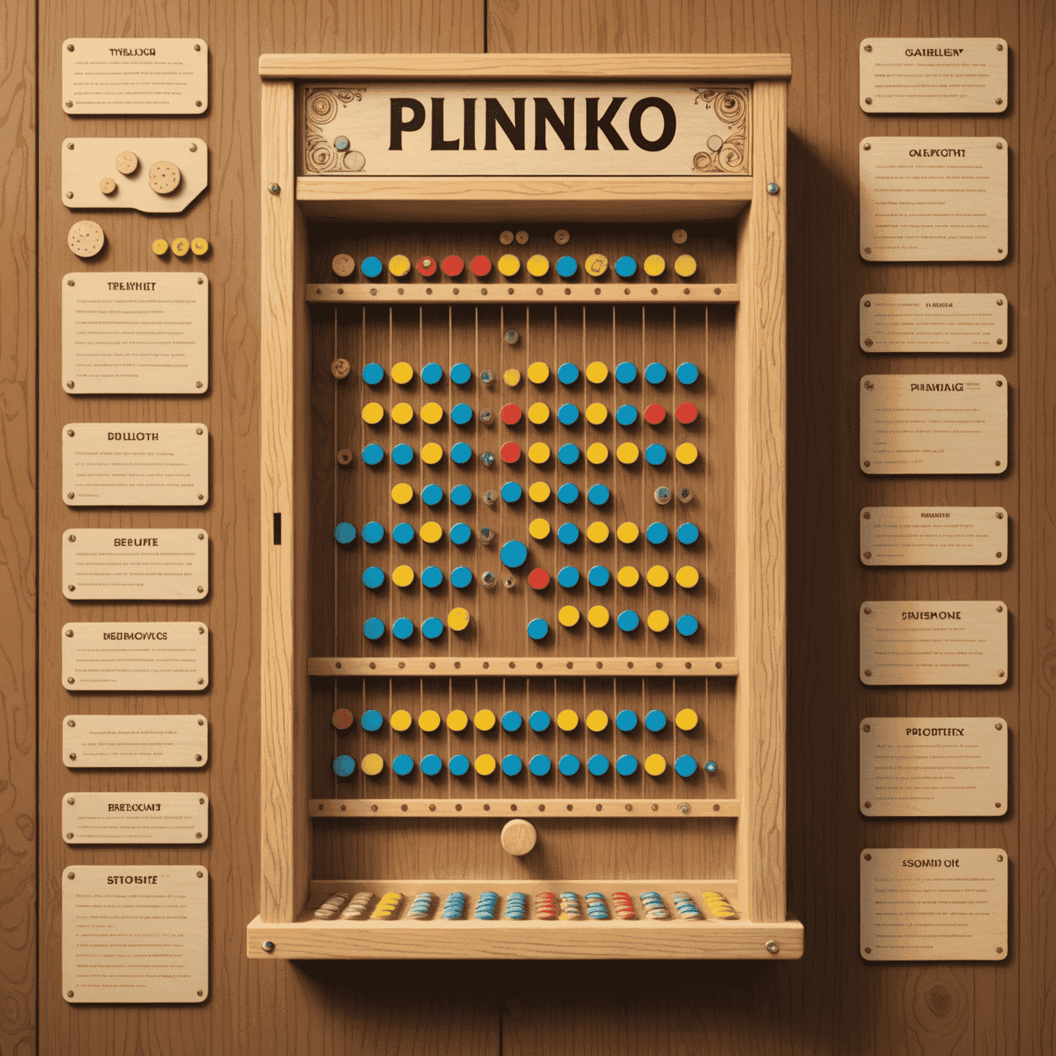 Illustrazione delle regole di Plinko con diagrammi e esempi di gioco
