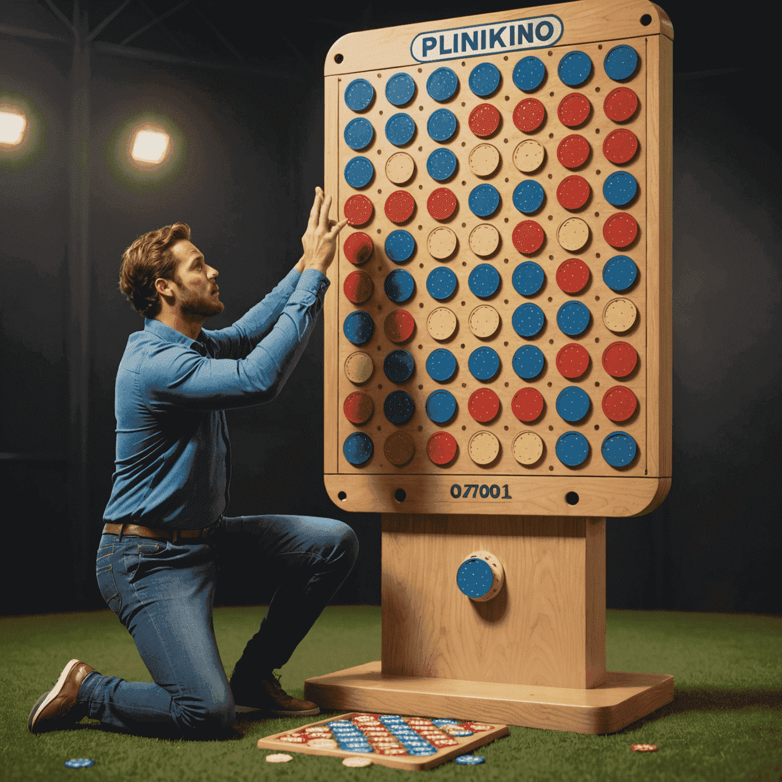 Giocatore che lancia una fiche Plinko da diverse posizioni di partenza