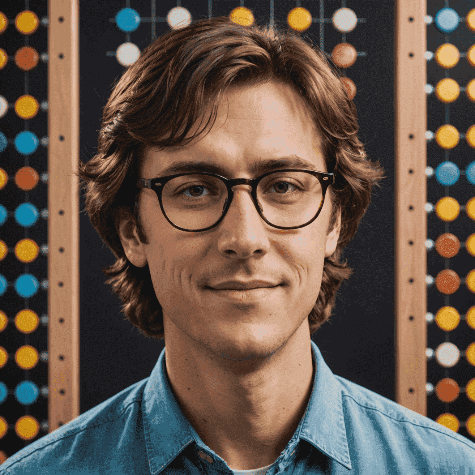 Foto di Marco, un esperto giocatore di Plinko con capelli castani e occhiali
